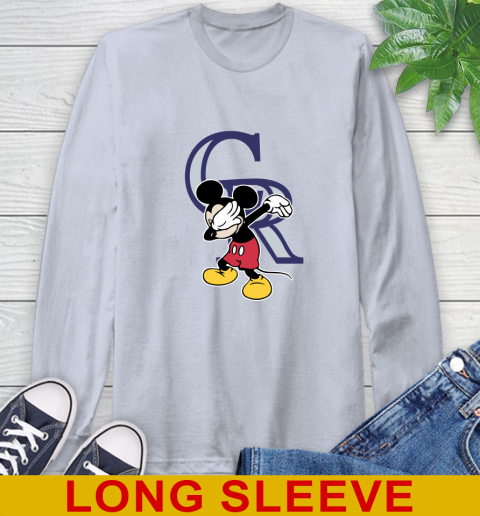 Colorado Rockies MLB Baseball Dabbing Mickey Disney Sports Long Sleeve T-Shirt 6