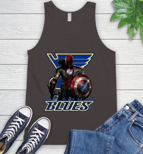 NHL Captain America Thor Spider Man Hawkeye Avengers Endgame Hockey St.Louis Blues Tank Top 7