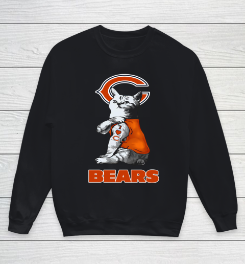 NFL Football My Cat Loves Chicago Bears Youth Sweatshirt