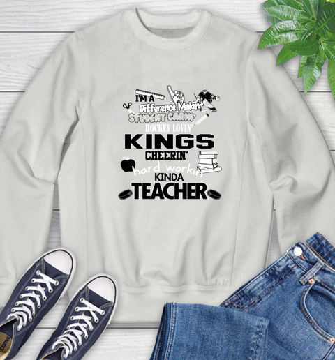 Los Angeles Kings NHL I'm A Difference Making Student Caring Hockey Loving Kinda Teacher Sweatshirt 5