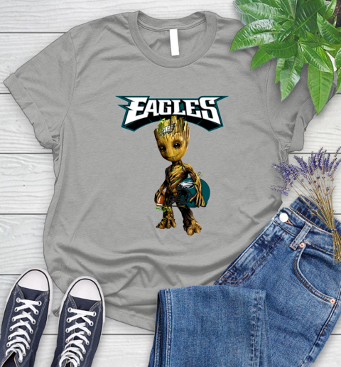 Philadelphia Eagles NFL Football Groot Marvel Guardians Of The Galaxy Women's T-Shirt 10