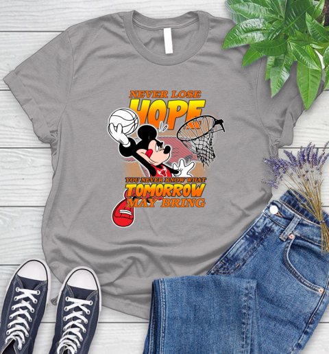 Chicago Bulls NBA Basketball Mickey Disney Never Lose Hope Women's T-Shirt 5