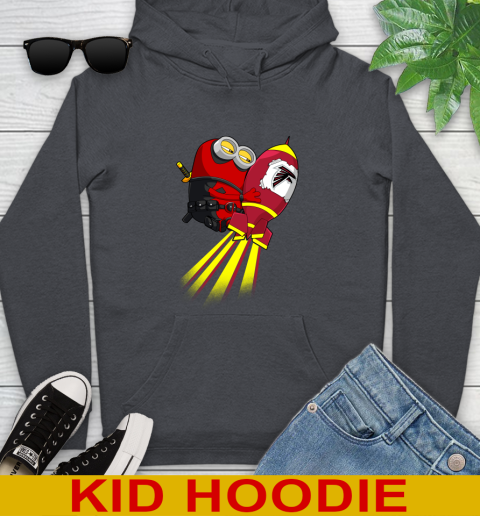 NFL Football Atlanta Falcons Deadpool Minion Marvel Shirt Youth Hoodie 9