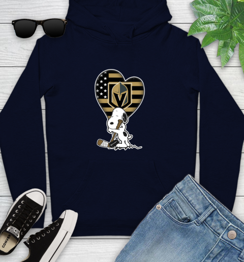 Vegas Golden Knights NHL Hockey The Peanuts Movie Adorable Snoopy Youth Hoodie 4