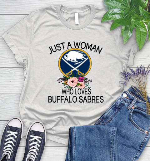 NHL Just A Woman Who Loves Buffalo Sabres Hockey Sports Women's T-Shirt