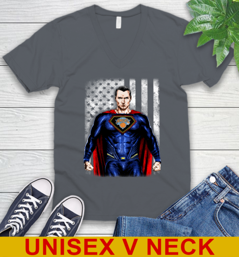 NBA Basketball New York Knicks Superman DC Shirt V-Neck T-Shirt 4