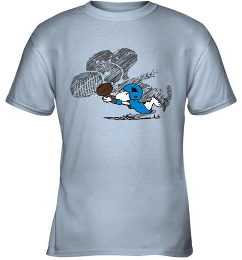 jxtq carolina panthers snoopy plays the football game youth t shirt 26 front light blue
