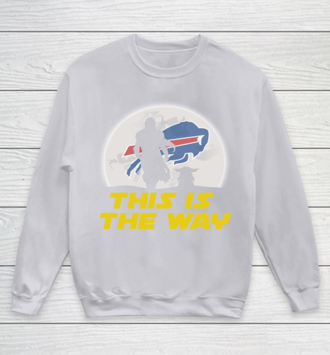 Buffalo Bills NFL Football Star Wars Yoda And Mandalorian This Is The Way Youth Sweatshirt 3