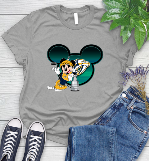 NHL Nashville Predators Stanley Cup Mickey Mouse Disney Hockey T Shirt Women's T-Shirt 10