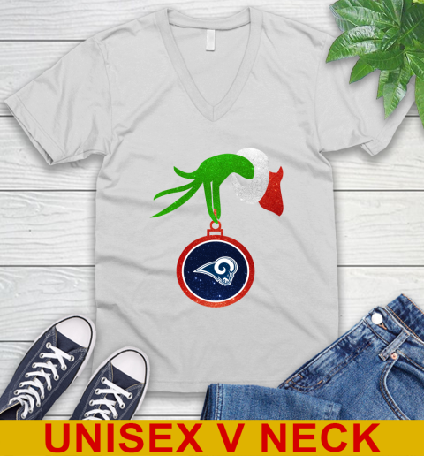 Los Angeles Rams Grinch Merry Christmas NFL Football V-Neck T-Shirt