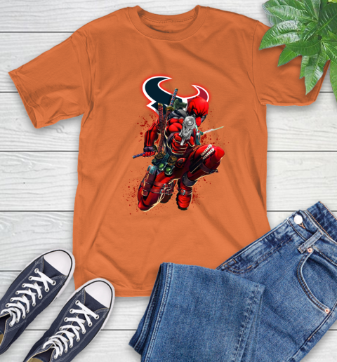 NFL Deadpool Marvel Comics Sports Football Houston Texans T-Shirt 5