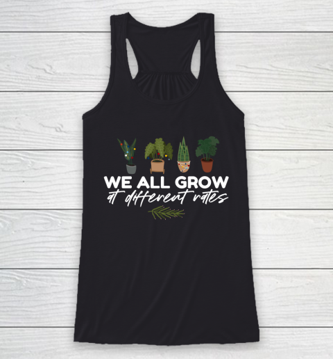 We All Grow At Different Rates, Special Education Teacher Autism Awareness Racerback Tank