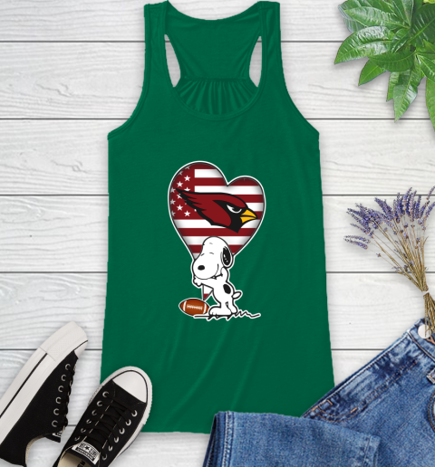 Arizona Cardinals NFL Football The Peanuts Movie Adorable Snoopy Racerback Tank 7