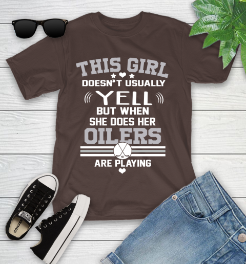 Edmonton Oilers NHL Hockey I Yell When My Team Is Playing Youth T-Shirt 7