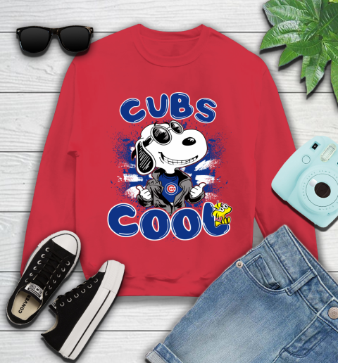 MLB Baseball Chicago Cubs Cool Snoopy Shirt Youth Sweatshirt 6