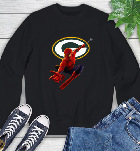 NFL Spider Man Avengers Endgame Football Green Bay Packers Sweatshirt 2