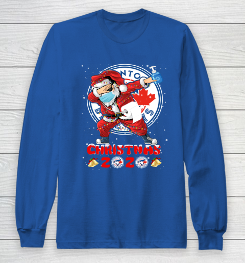 Toronto Blue Jays Funny Santa Claus Dabbing Christmas 2020 MLB Long Sleeve T-Shirt 6