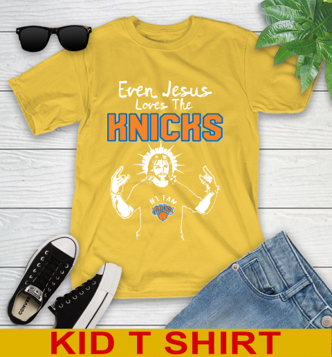 New York Knicks NBA Basketball Even Jesus Loves The Knicks Shirt Youth T-Shirt 9