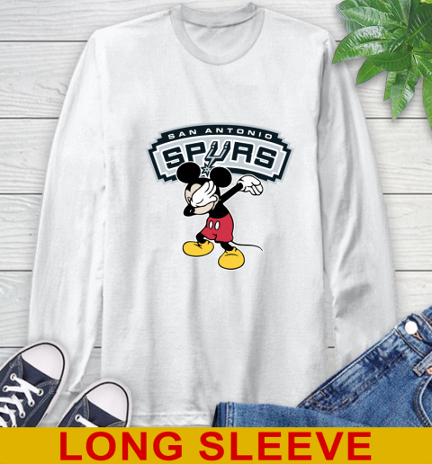 San Antonio Spurs NBA Basketball Dabbing Mickey Disney Sports Long Sleeve T-Shirt
