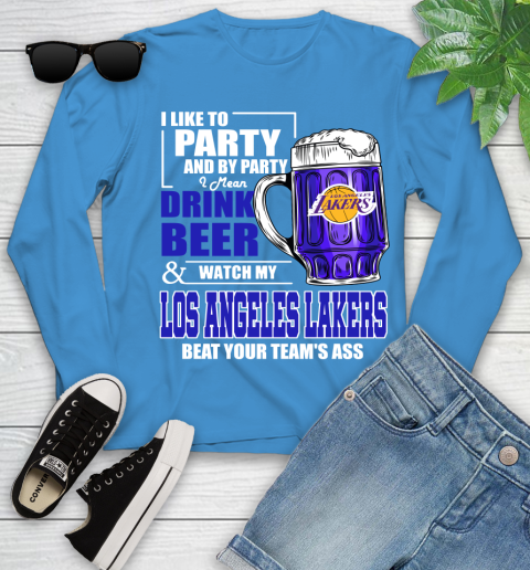 NBA Drink Beer and Watch My Los Angeles Lakers Beat Your Team's Ass Basketball Youth Long Sleeve 8