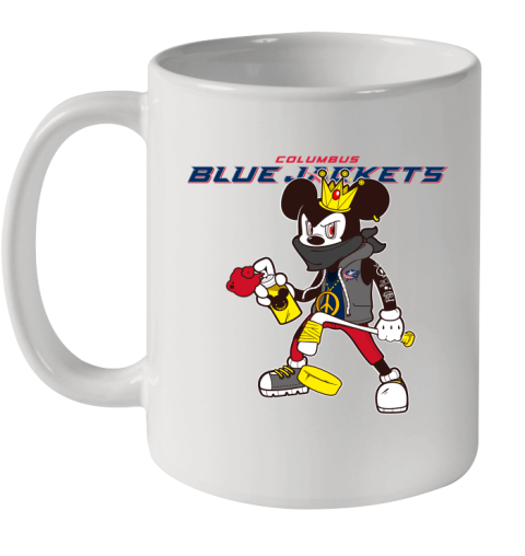 Columbus Blue Jackets NHL Hockey Mickey Peace Sign Sports Ceramic Mug 11oz