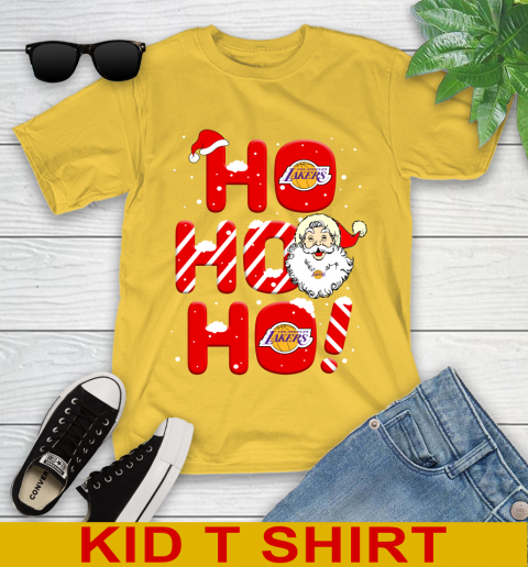 Los Angeles Lakers NBA Basketball Ho Ho Ho Santa Claus Merry Christmas Shirt Youth T-Shirt 9