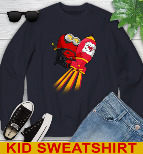 NFL Football Kansas City Chiefs Deadpool Minion Marvel Shirt Youth Sweatshirt 2