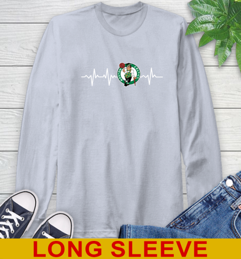 Boston Celtics NBA Basketball Heart Beat Shirt Long Sleeve T-Shirt 6