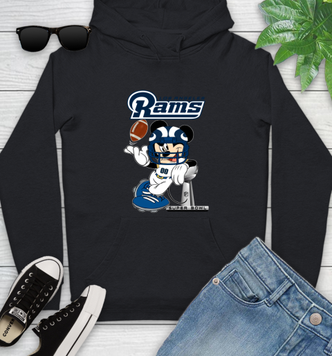 NFL Los Angeles Rams Mickey Mouse Disney Super Bowl Football T Shirt Youth Hoodie 2