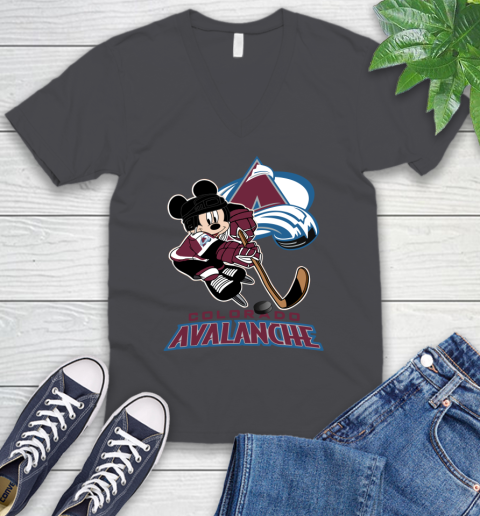 NHL Colorado Avalanche Mickey Mouse Disney Hockey T Shirt V-Neck T-Shirt 5