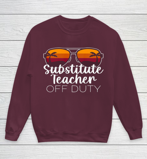 Substitute Teacher of the Deaf Off Duty Sunglasses Sunset Youth Sweatshirt 4