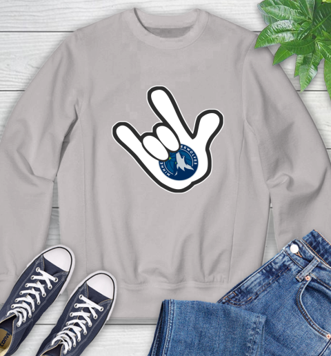 Minnesota Timberwolves NBA Basketball Mickey Rock Hand Disney Sweatshirt 12