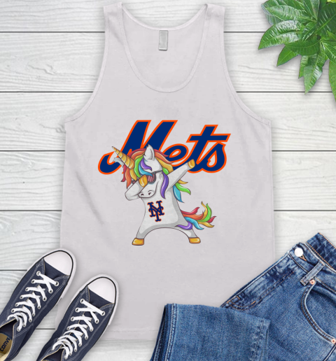 New York Mets MLB Baseball Funny Unicorn Dabbing Sports Tank Top
