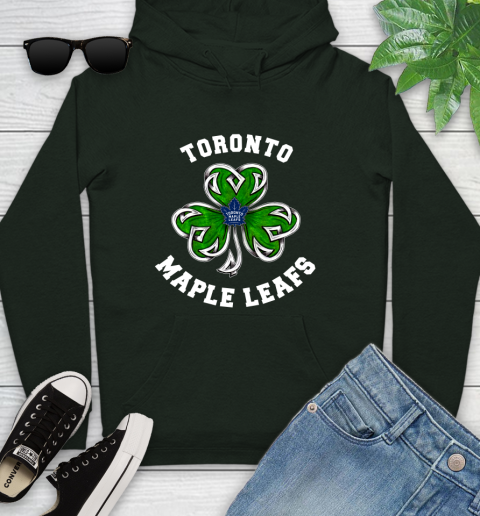 NHL Toronto Maple Leafs Three Leaf Clover St Patrick's Day Hockey Sports Youth Hoodie 14