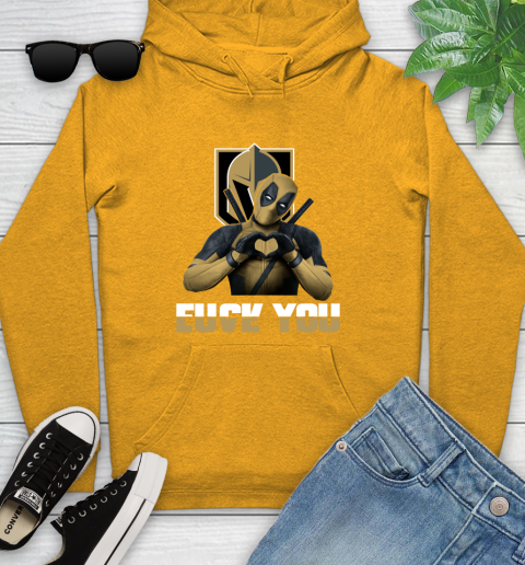 NHL Vegas Golden Knights Deadpool Love You Fuck You Hockey Sports Youth Hoodie 2