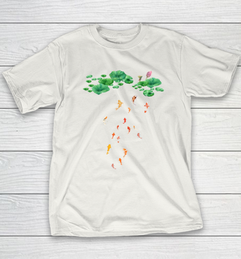 Watercolor Japanese Koi Fish Goldfish Lily Pad Lotus Leaf Beauty Youth T-Shirt