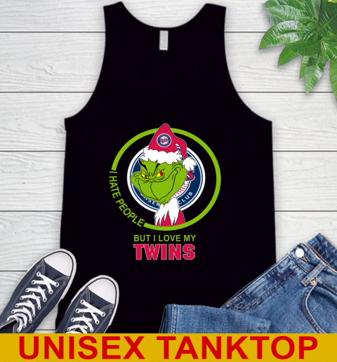 Minnesota Twins MLB Christmas Grinch I Hate People But I Love My Favorite Baseball Team Tank Top 2