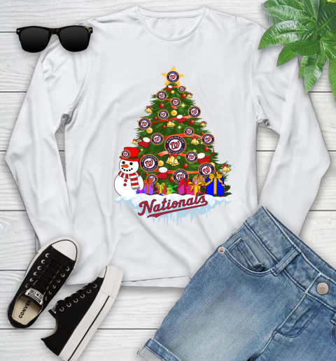 Washington Nationals Merry Christmas MLB Baseball Sports Youth Long Sleeve