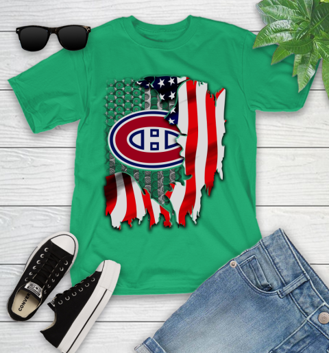 Montreal Canadiens NHL Hockey American Flag Youth T-Shirt 8