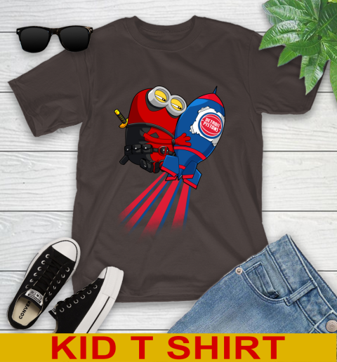 NBA Basketball Detroit Pistons Deadpool Minion Marvel Shirt Youth T-Shirt 7 NBA Basketball Detroit Pistons Deadpool Minion Marvel Shirt Youth T-Shirt - Image 7