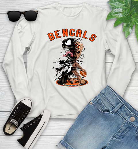 NFL Cincinnati Bengals Football Venom Groot Guardians Of The Galaxy Youth Long Sleeve 12