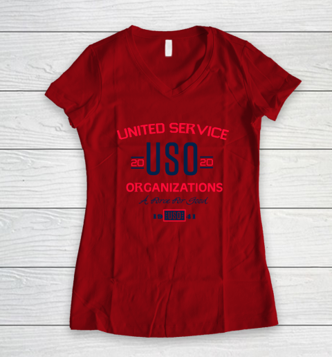 USO 2020 United Service Organizations Women's V-Neck T-Shirt - Image 7