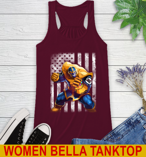 NHL Hockey Winnipeg Jets Thanos Marvel American Flag Shirt Racerback Tank 2