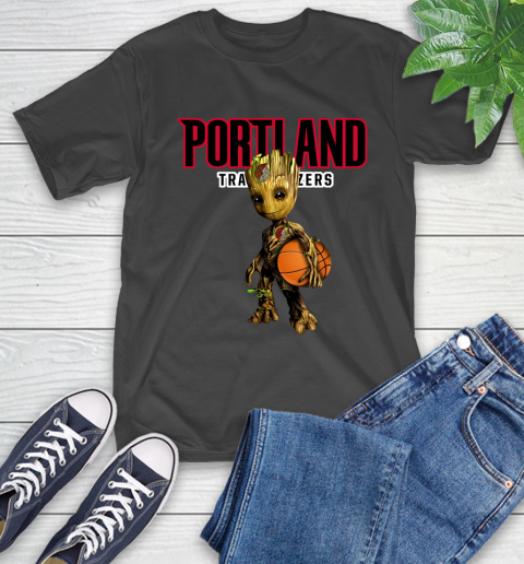 Portland Trail Blazers NBA Basketball Groot Marvel Guardians Of The Galaxy T-Shirt 2