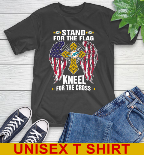 NFL Football Miami Dolphins Stand For Flag Kneel For The Cross Shirt T-Shirt