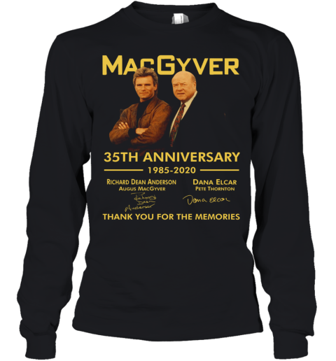 Macgyver 35Th Anniversary Thank You For The Memories Signatures Youth Long Sleeve