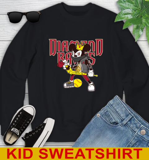 Arizona Diamondbacks MLB Baseball Mickey Peace Sign Sports Youth Sweatshirt 2