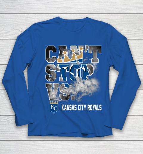 MLB Kansas City Royals Baseball Can't Stop Vs Kansas City Royals Youth Long Sleeve 7