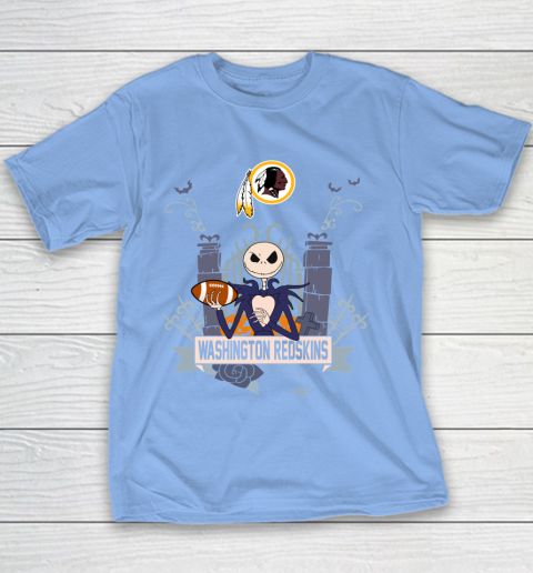 NFL Washington Redskins Football Jack Skellington Halloween Youth T-Shirt 8