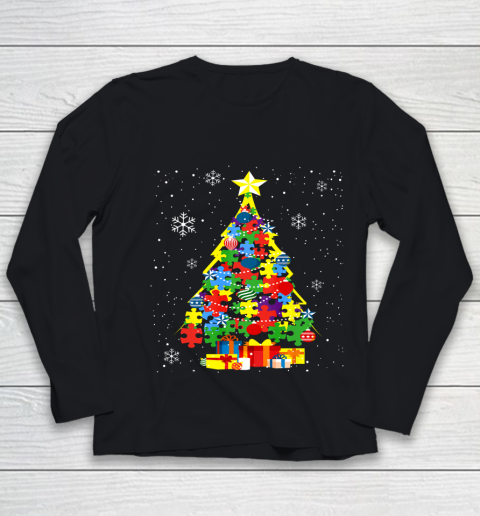 Autism Christmas Tree Gift For A Proud Autistic Person Youth Long Sleeve